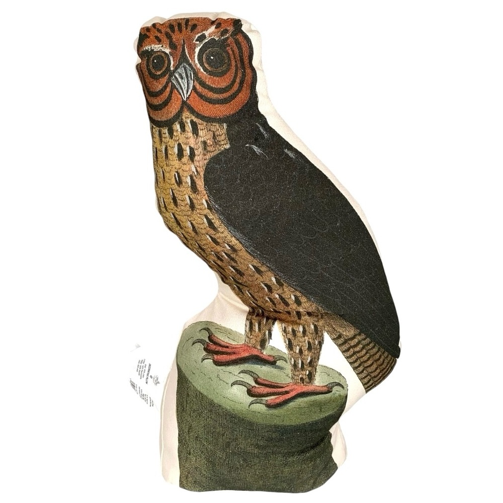John Derian Horned Owl Throw Pillow